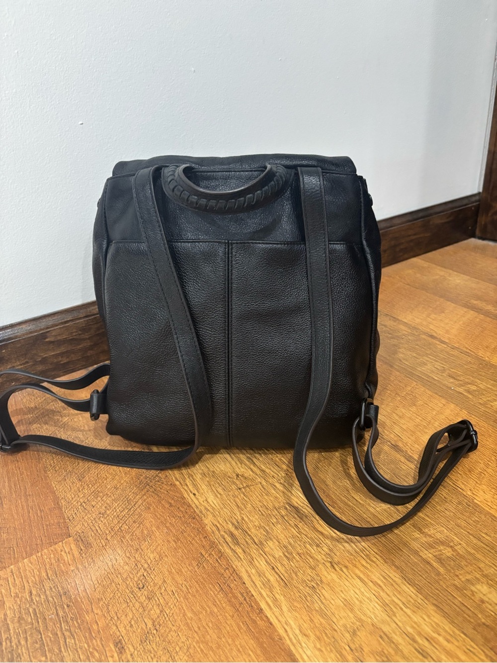 Black Leather Women’s Backpack